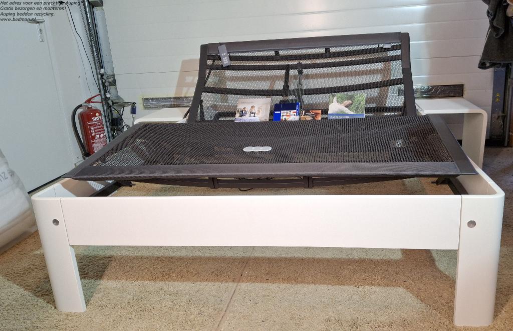 Prachtige Auping Auronde 1000,140x200cm. Gratis bez/mont!, Verstelbaar, Wit, Tweepersoons, Zo goed als nieuw