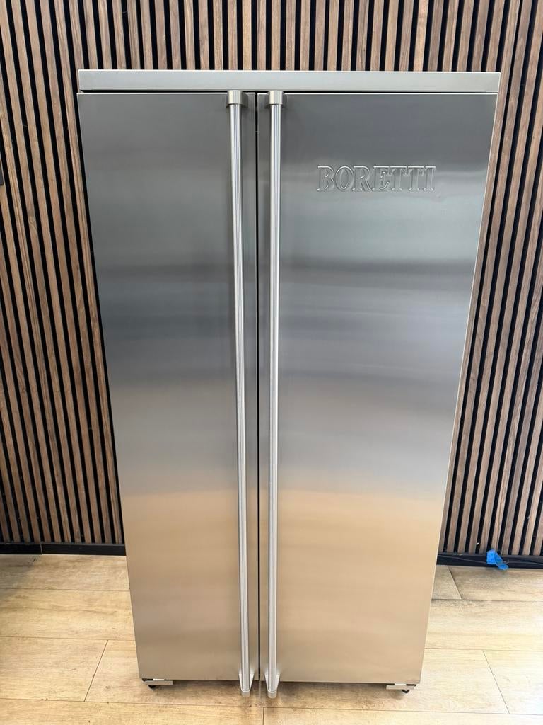 Luxe Rvs Boretti amerikaanse koelkast (Gratis bezorgen), 5258sh, 200 liter of meer, 60 cm of meer, Met aparte vriezer