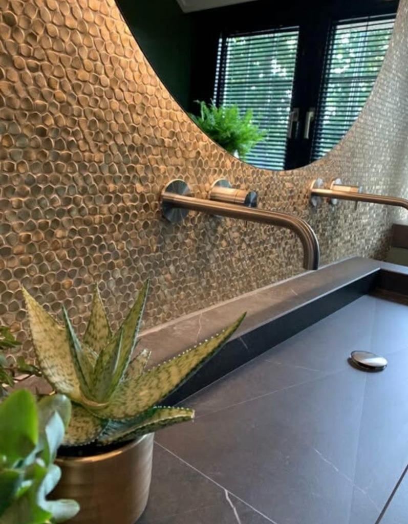 mozaiëk crazy pattern gold 300x300x4mm, Overige materialen, Wandtegels, Nieuw, Ophalen of Verzenden