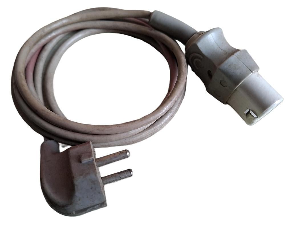 ⚠️️ Retro/Vintage - VERLENGKABEL randaarde stekker porselein, Ophalen of Verzenden, Zo goed als nieuw, Kabel of Snoer