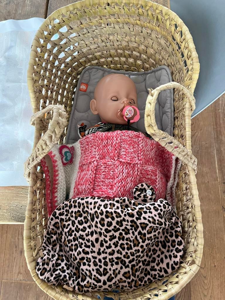 Babyborn met reiswieg, Kinderen en Baby's, Speelgoed | Poppen, Ophalen of Verzenden, Gebruikt, Babypop