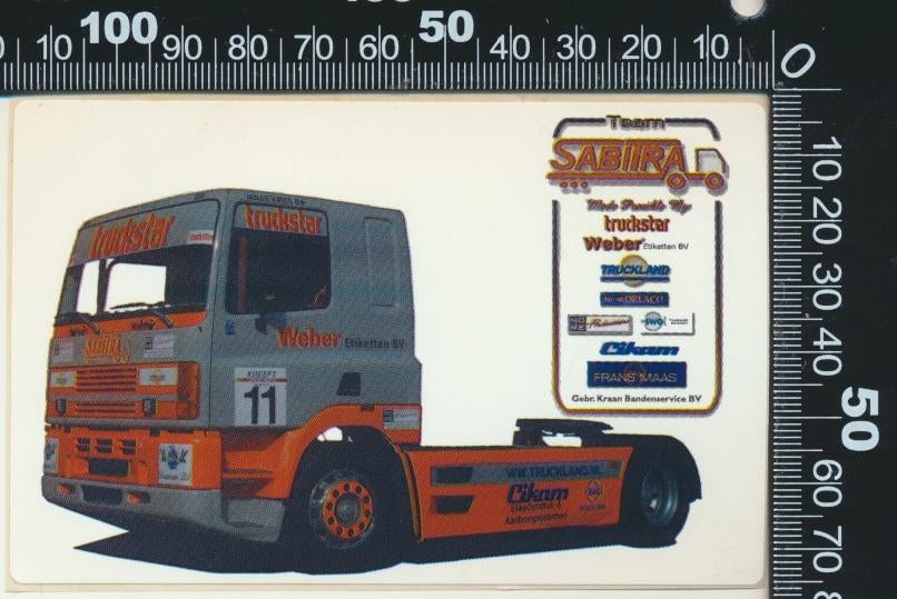 Sticker: Team Sabitra - Truckstar, Verzamelen, Stickers, Zo goed als nieuw, Bedrijf of Vereniging, Ophalen of Verzenden