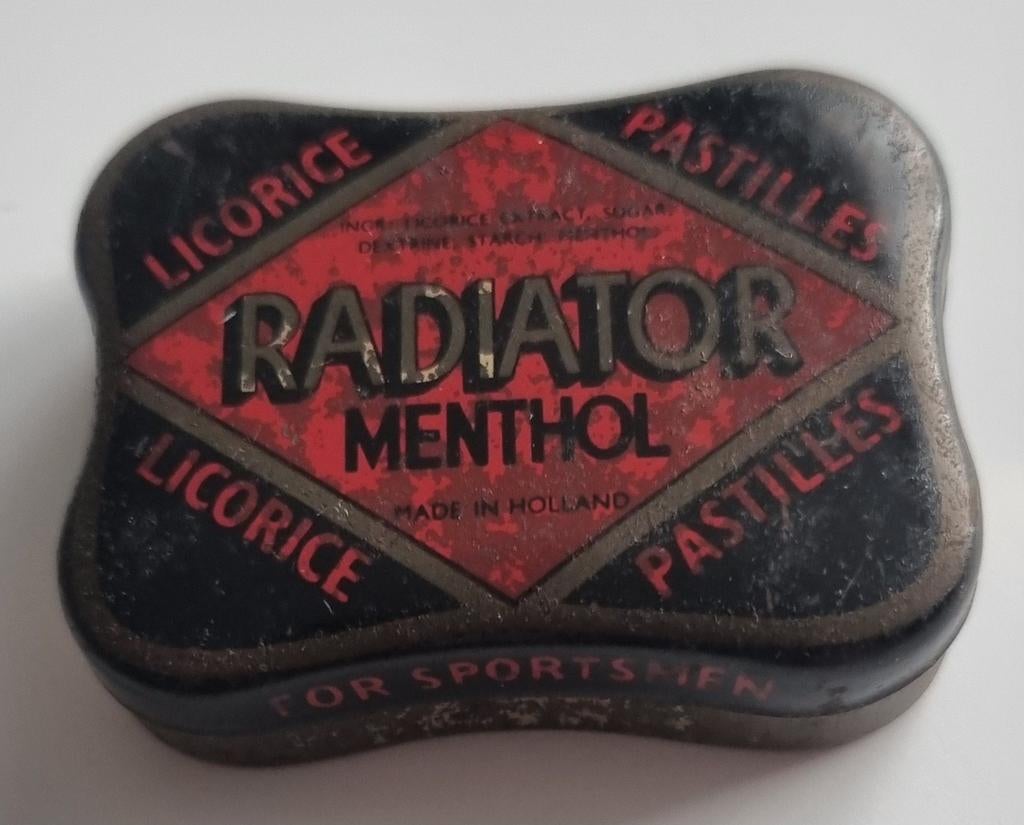 Radiator menthol licorice pastilles blikje, Verzamelen, Ophalen of Verzenden, Gebruikt, Overige, Overige merken