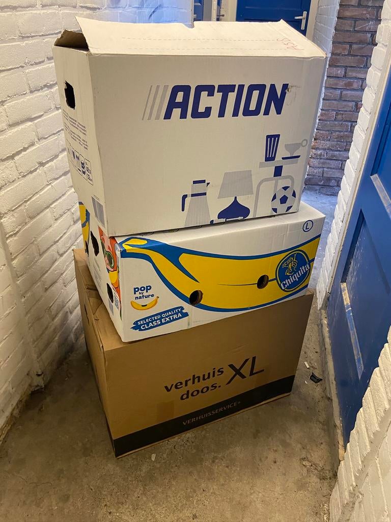 125 Verhuisdozen gamma action praxis Hornbach verhuisbedrijf, Doe-het-zelf en Verbouw, Kratten en Dozen, Doos, Ophalen of Verzenden