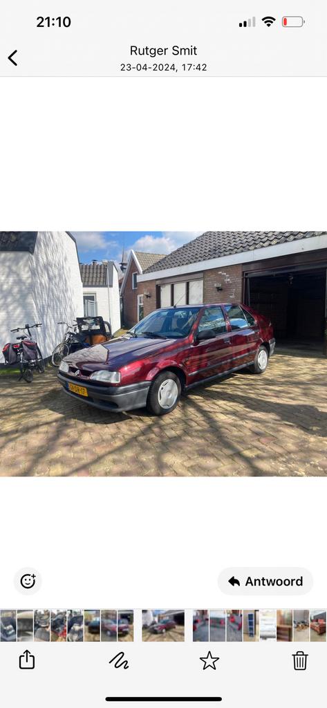 Renault 19 1.7 RN AUT U9 1993 Rood, Auto's, Renault, 1005 kg, Stof, 4 cilinders, Particulier
