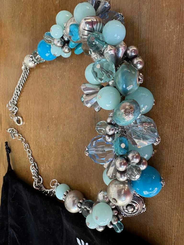 Behave Korte Statement Ketting Blauw, Sieraden, Tassen en Uiterlijk, Kettingen, Ophalen of Verzenden, Nieuw, Blauw, Overige materialen