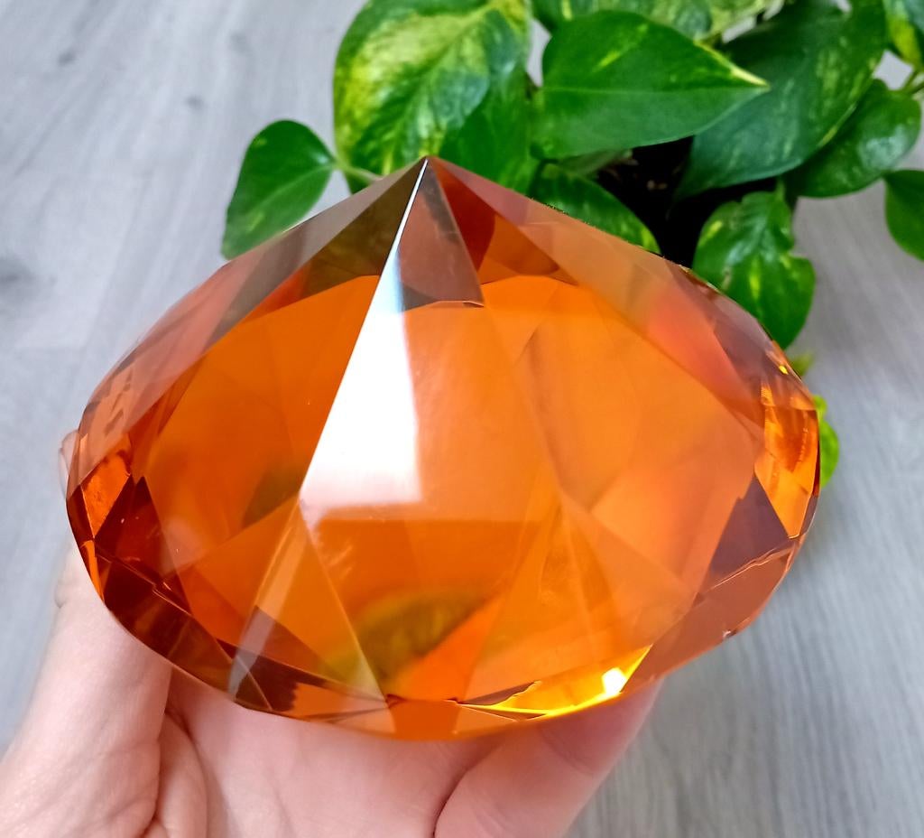 glas diamant presse papier, Ophalen of Verzenden