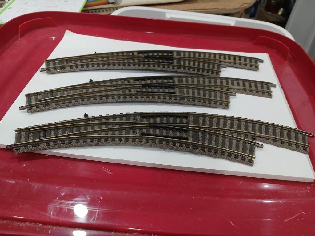 Fleischmann Wissel Recht - 3 Stuks, Gebruikt, Rails, Ophalen of Verzenden, Fleischmann