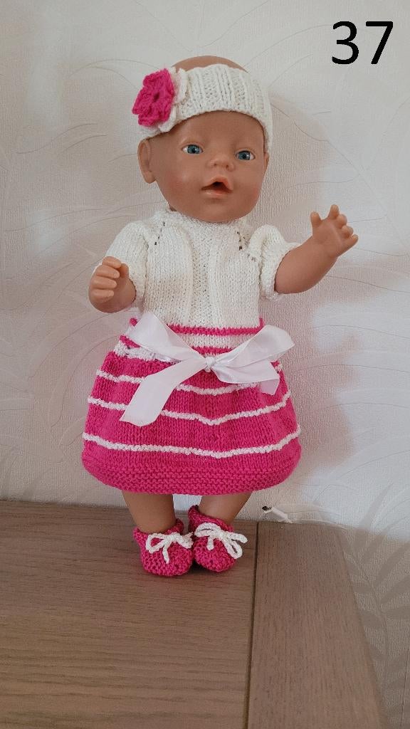 Gebreide kleding voor Baby pop 42cm. NIEUW, Kinderen en Baby's, Ophalen of Verzenden, Nieuw, Babypop