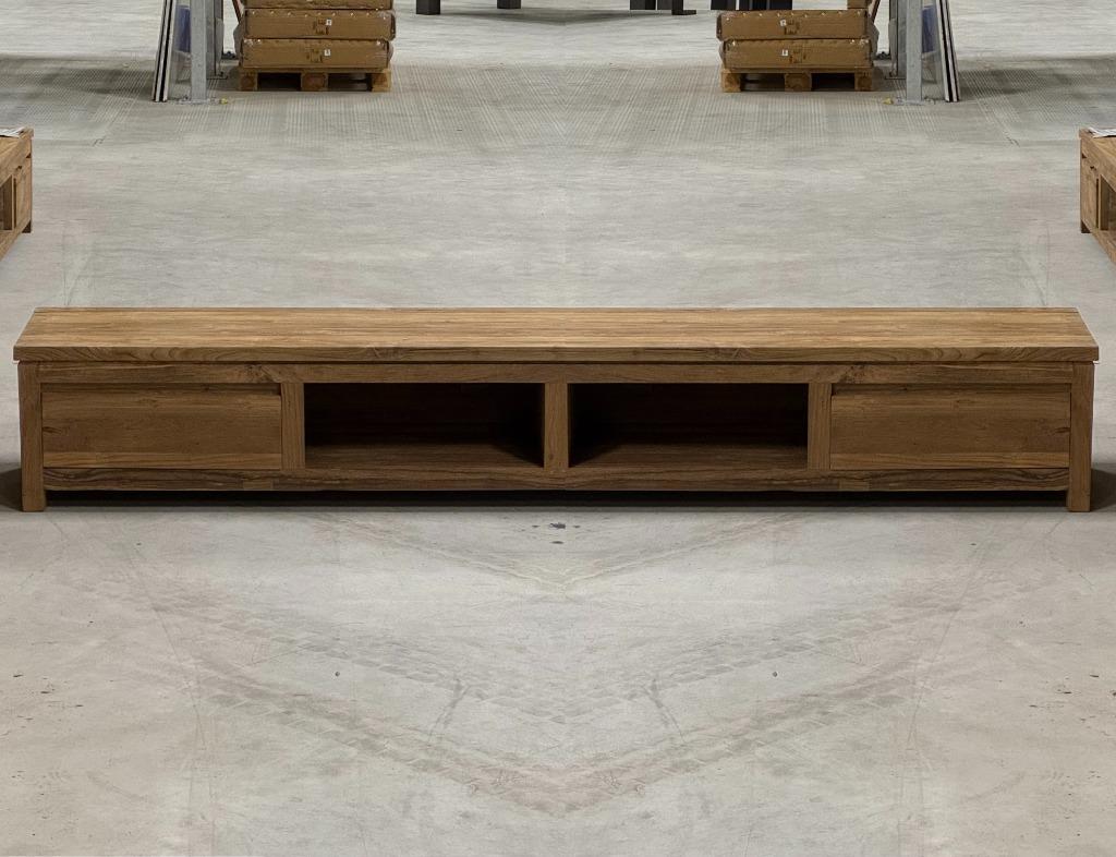 tv dressoir Japandi teak hout 240 en 180cm, Ophalen, Japandi, Nieuw, 200 cm of meer
