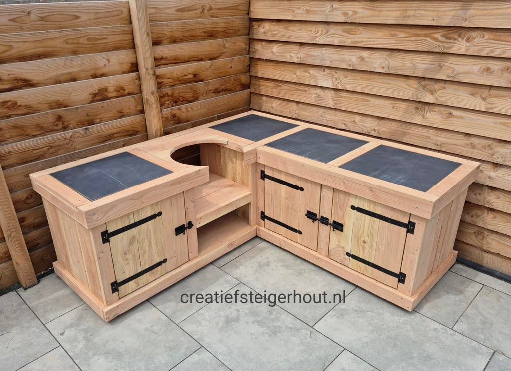 Buitenkeuken Douglas hoekkeuken kamado Bastard mancave, Tuin en Terras, Buitenkeukens, Ophalen of Verzenden, Nieuw, Houtskool