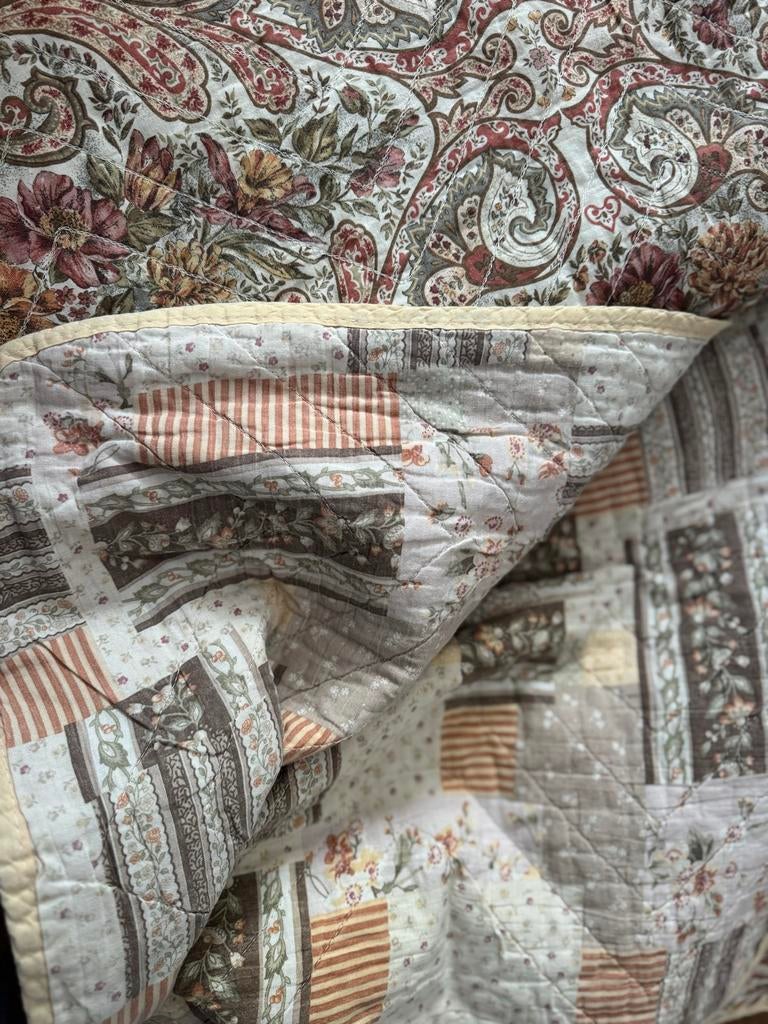 Vintage Bloemen Quilt lits jumeaux, Ophalen of Verzenden