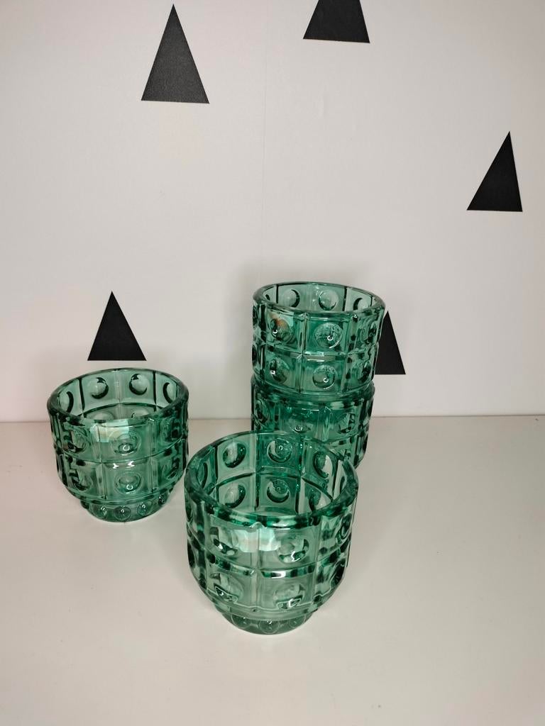 Waxinelichthouder groen per stuk, Ophalen of Verzenden, Groen, Overige materialen, Minder dan 25 cm