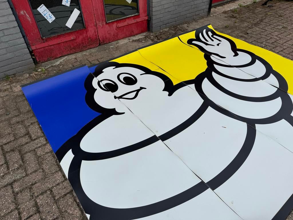 Vintage Michelin Reclamebord - Banners, Ophalen, Reclamebord, Gebruikt, .