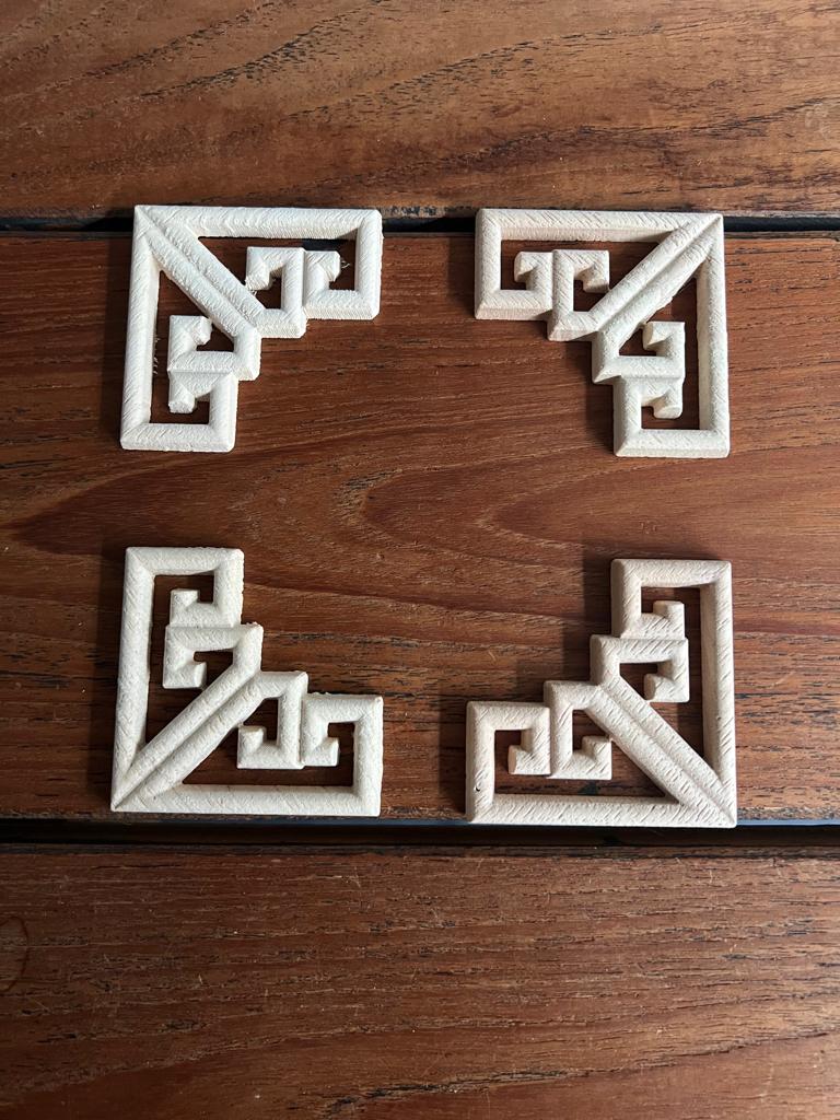 Chinees hoek ornament houtsnijwerk chinese set, Huis en Inrichting, Woonaccessoires | Overige, Verburgt Vintage, Nieuw, Ophalen of Verzenden