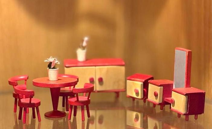 Vintage Poppenhuis Meubeltjes Set, Ophalen of Verzenden, Gebruikt, Poppenhuis