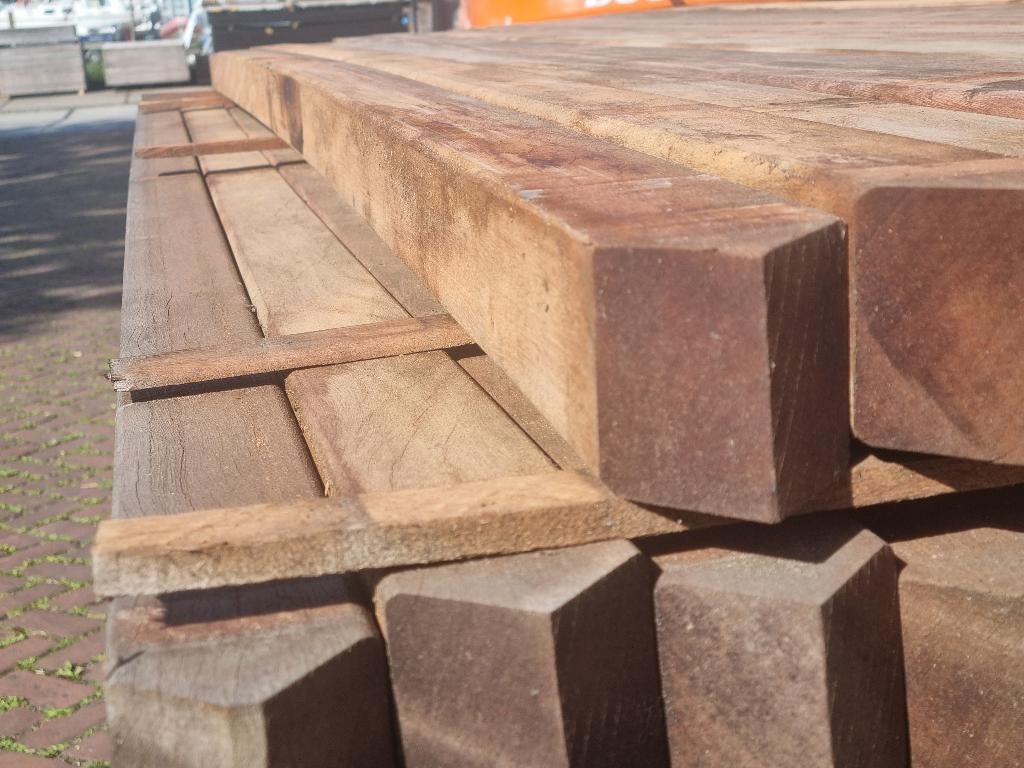 Hardhouten palen geschaafd 6.4x6.4 cm, Ophalen, Palen, Nieuw, Hardhout
