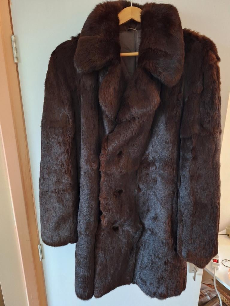 Echte bruine Bontjas, M, Ophalen of Verzenden, Gedragen, Maat 38/40 (M), Bruin