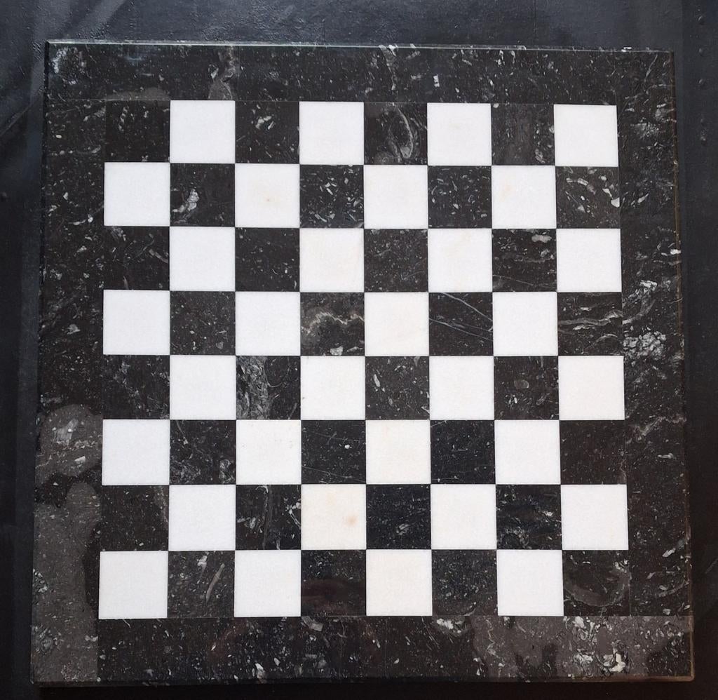 Schaakbord.  Marmer.  40/40/2 cm., Een of twee spelers, Ophalen, Zo goed als nieuw