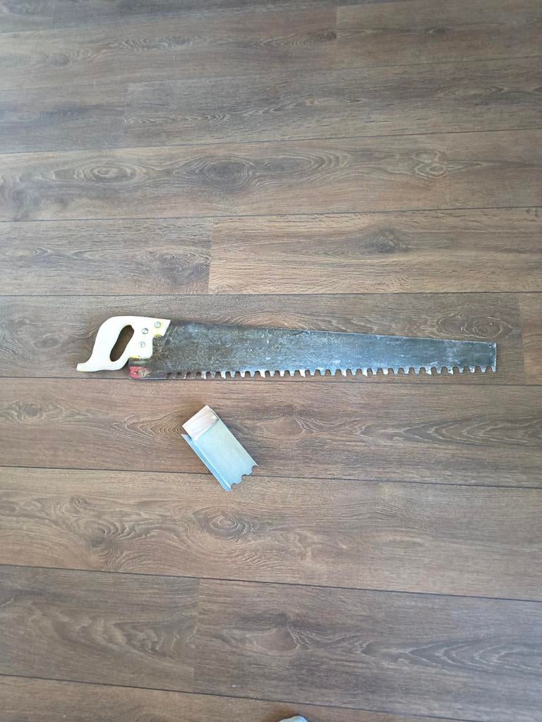 Schrobzaag en lijmkampschep voor 7cm cellenbeton, Ophalen, Gebruikt, Overige typen, 70 mm of meer