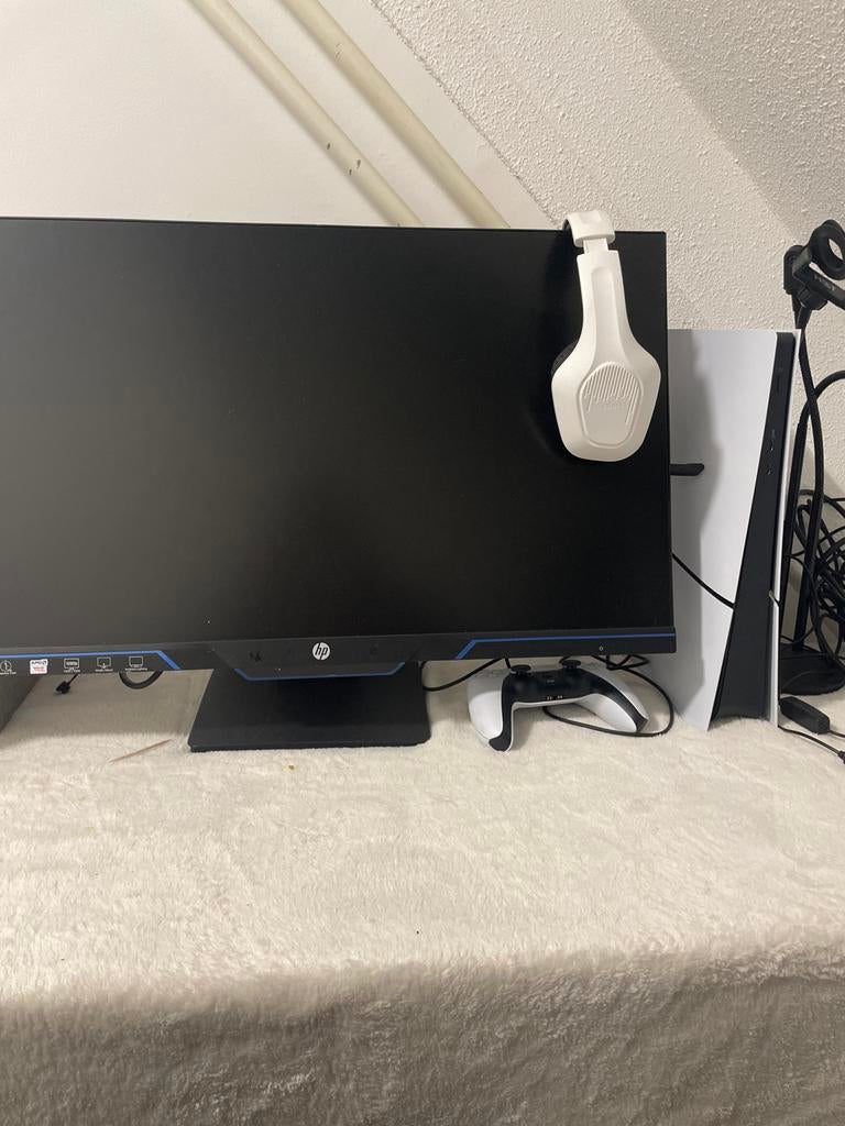 PlayStation 5 met controller en headset en 120 fps monitor, Ophalen of Verzenden, Gebruikt