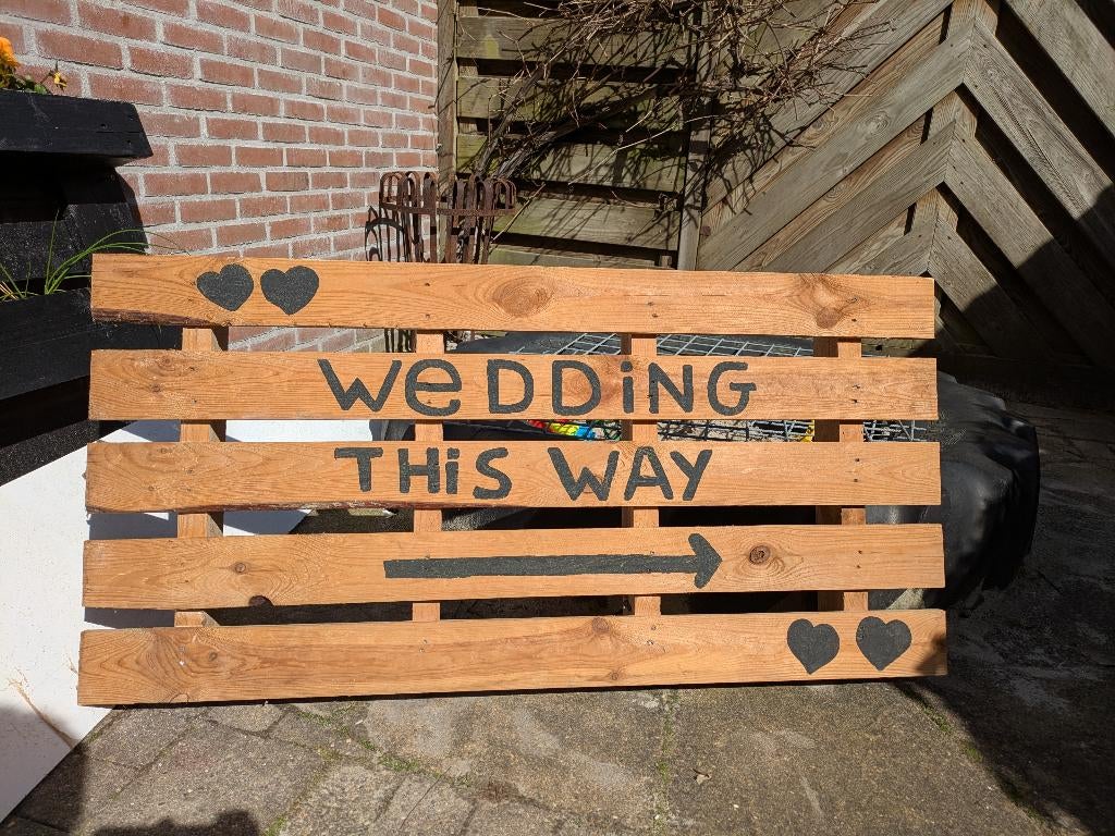 Ontzetten leuk welkomsbord bruiloft, Ophalen, Zo goed als nieuw, Versiering, Geboorte of Huwelijk