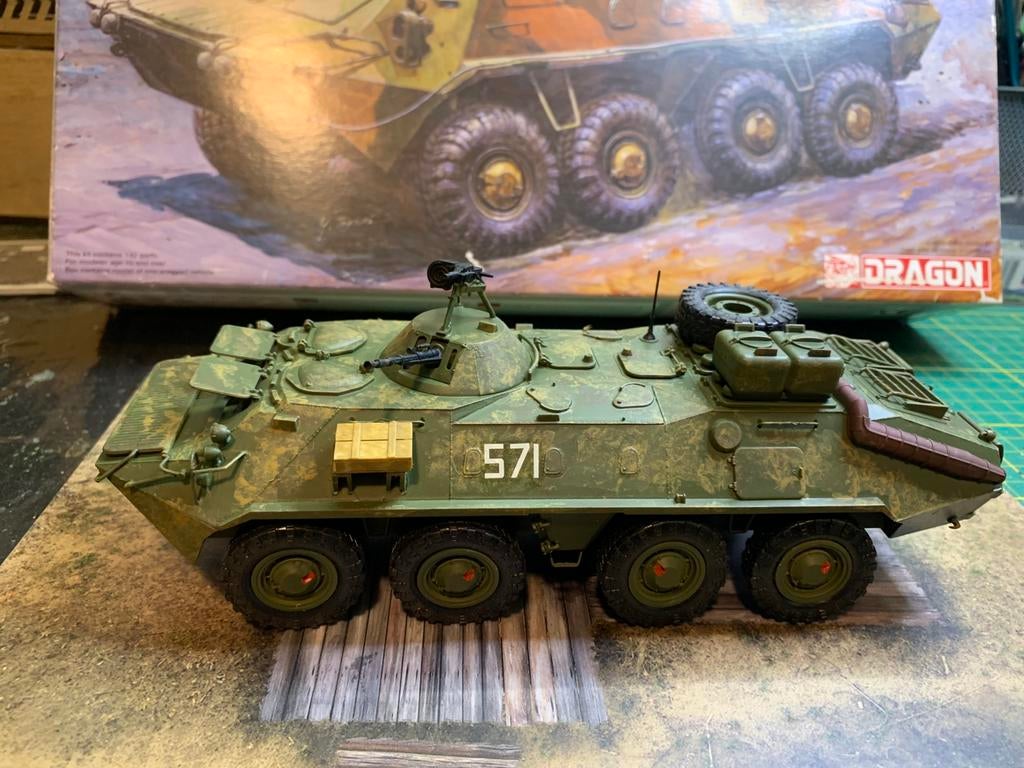 BTR-70 M1986 schaal 1:35 gebouwd, Overige merken, Gebruikt, Tank, 1:32 tot 1:50