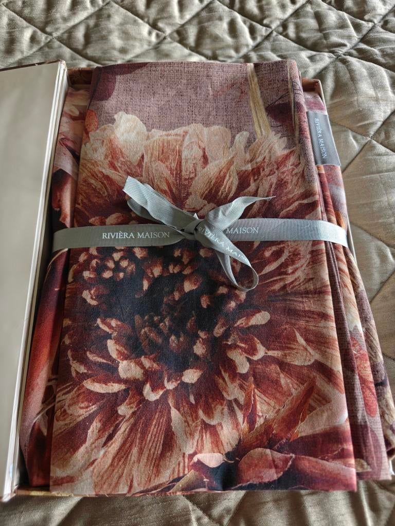 Riviera Maison dekbedovertrek Protea Terra lits jumeaux, Ophalen of Verzenden, Nieuw, Bruin, Dekbedovertrek