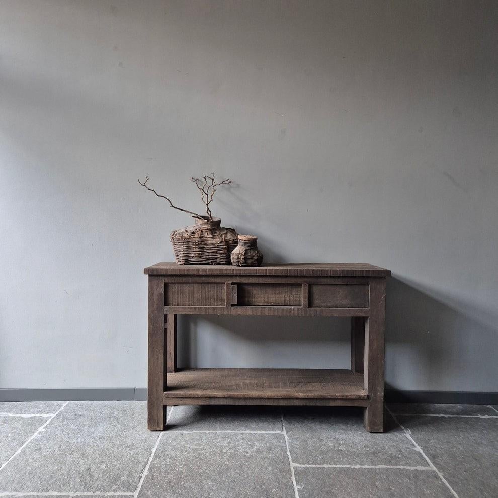 Sidetable driftwood landelijk sober stoer Jober Wonen, Ophalen, 100 tot 150 cm, Nieuw, 25 tot 50 cm