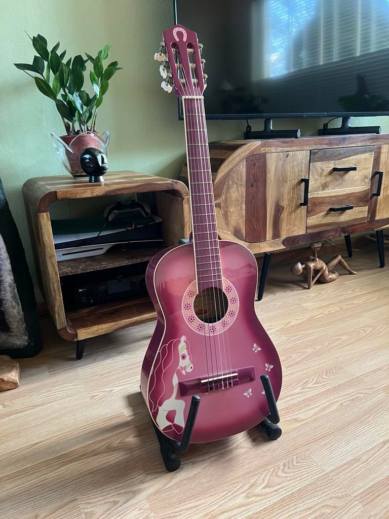 Prachtige Lily Cloud 3/4 Gitaar – Purple Burst met Pony!, Ophalen, Zo goed als nieuw, Klassieke of Spaanse gitaar