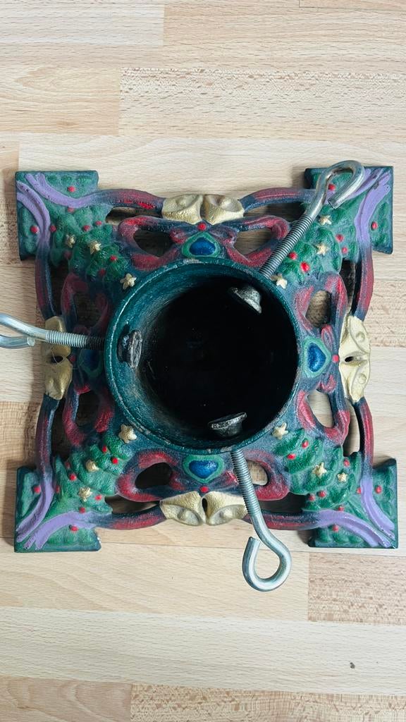 Nostalgische gietijzeren kerstboomvoet 27x27, Diversen, Kerst, Ophalen of Verzenden, Zo goed als nieuw