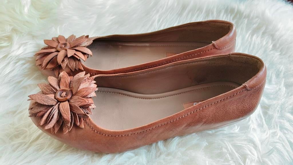 Ecco ballerina's maat 40, Ecco, Bruin, Zo goed als nieuw, Ballerina's