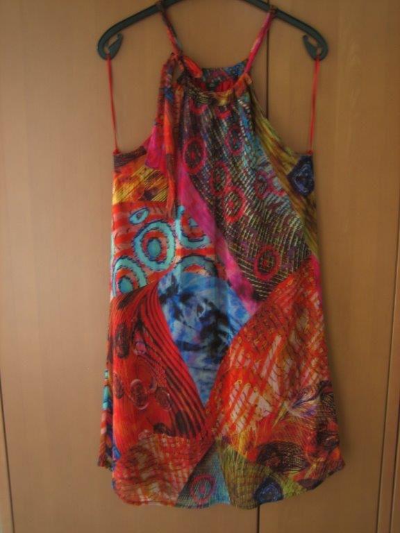 Prachtige multicolor jurk CHRIS JANSSENS 44 snazzzeys, Kleding | Dames, Jurken, Nieuw, Maat 42/44 (L), Overige kleuren, Onder de knie