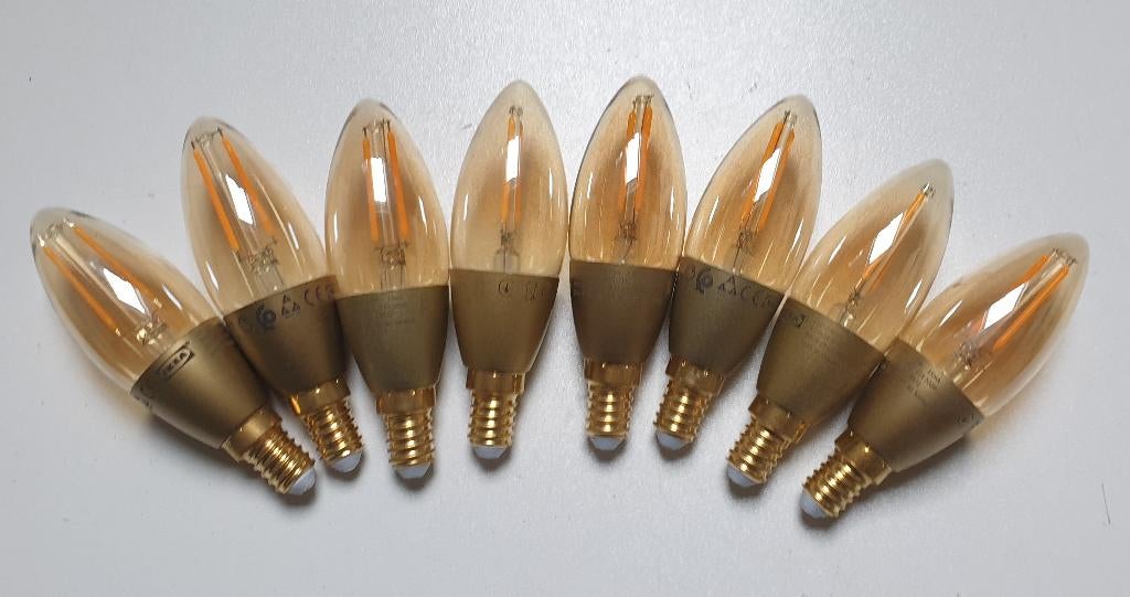8 zgan led lampen Ikea 200lm, Huis en Inrichting, 30 tot 60 watt, Gloeilamp, E14 (klein), Ophalen of Verzenden