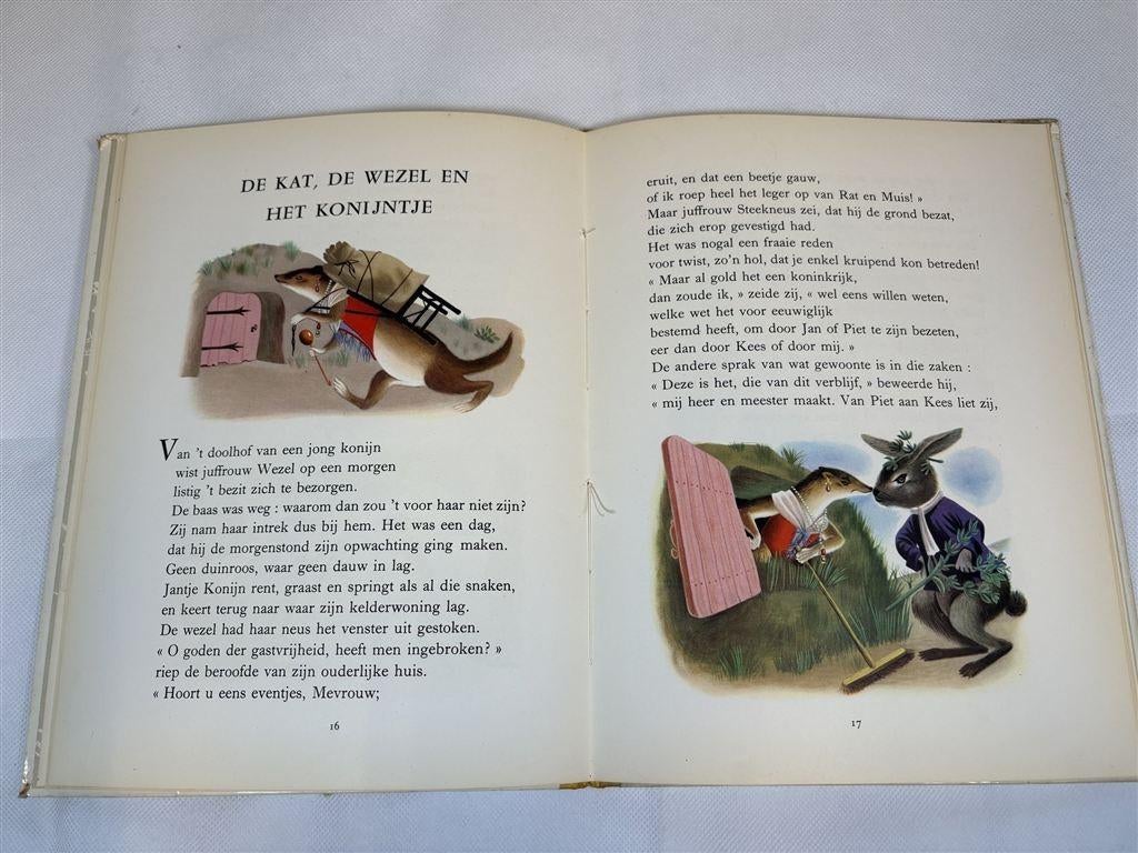 Fabels van La Fontaine [1955] — Vintage Prentenboek, Ophalen of Verzenden, Gelezen