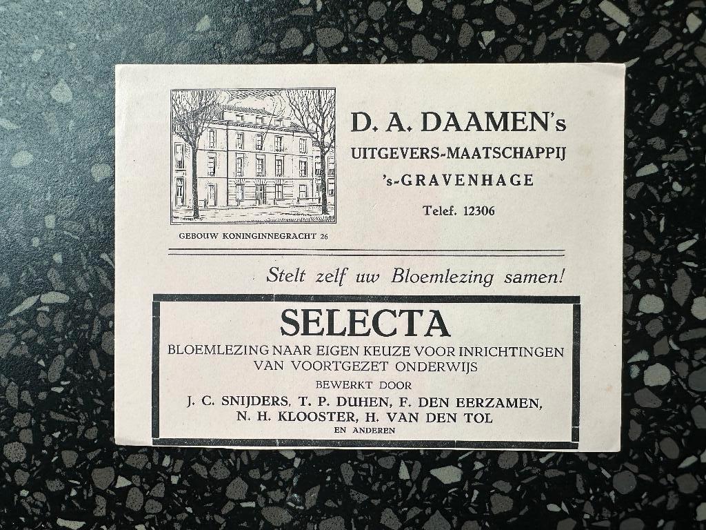 Vloeiblad Daamen’s Uitgevers–Mij. ’s-Gravenhage Tel: 12306, Verzamelen, Merken en Reclamevoorwerpen, Ophalen of Verzenden, Gebruikt