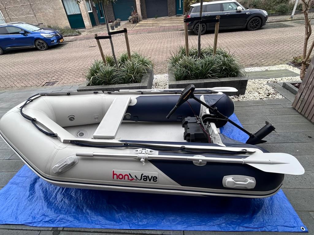 Rubberboot Sets: Honwave Demo & Suzumar | 5 Motor-opties |, Watersport en Boten, Rubberboten, Airdeck, Zo goed als nieuw, Benzine