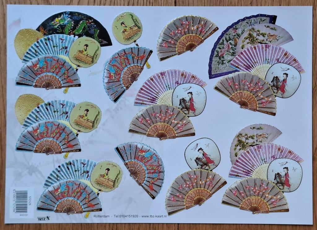 3D-Knipvel (TBZ Rotterdam) -Japanse Waaiers -nr. 572129 (2x), Ophalen of Verzenden, Nieuw, Knipvel