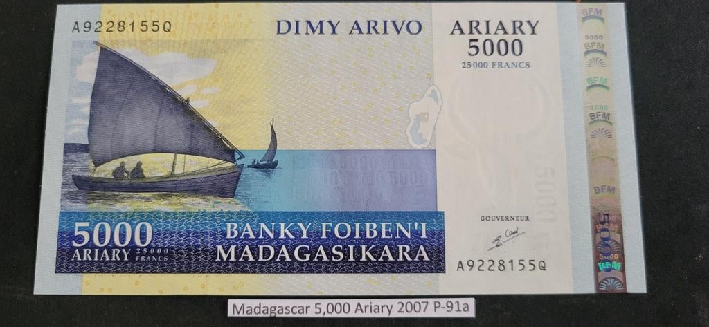 Madagascar 5000 Ariary 2007 P-91a  UNC, Ophalen of Verzenden