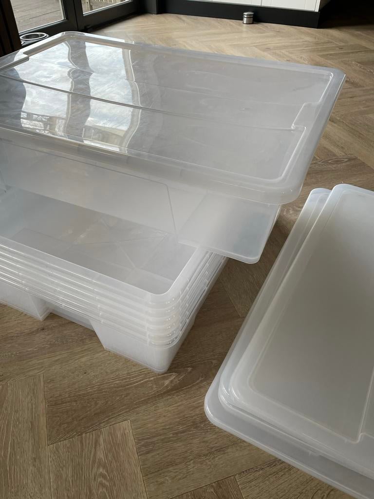 IKEA SAMLA opbergboxen met deksel. Extra groot 7 stuks, Kunststof, 50 tot 100 cm, Ophalen of Verzenden, Zo goed als nieuw