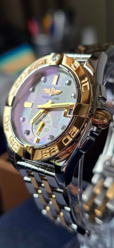 Breitling Galactic 36 – Gold & Diamonds – Nieuwstaat –, Overige merken, Staal, Polshorloge, Nieuw