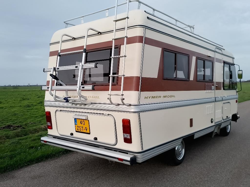 Luxe 1982 Mercedes Hymer S550 bel vrij, cruise control, lpg, Caravans en Kamperen, Campers, Integraal, Chemisch toilet, Afzuigkap