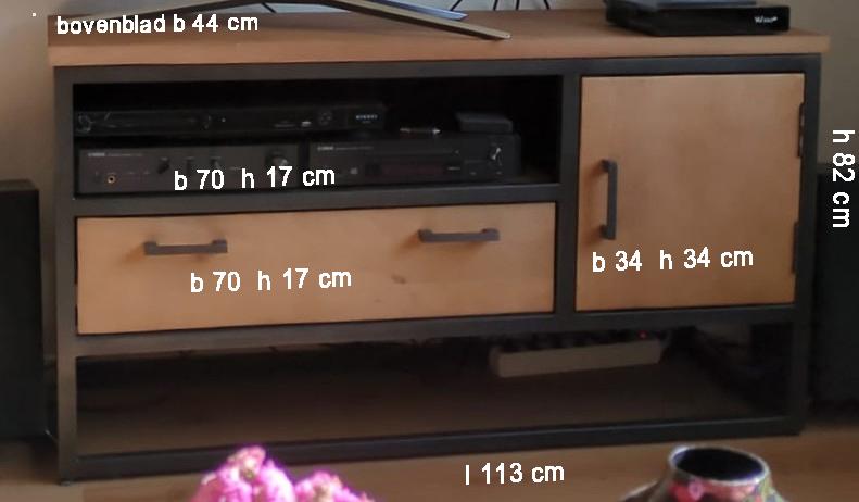 TV Meubel Mangohout, Huis en Inrichting, Kasten | Televisiemeubels, Minder dan 50 cm, Ophalen of Verzenden, Zo goed als nieuw