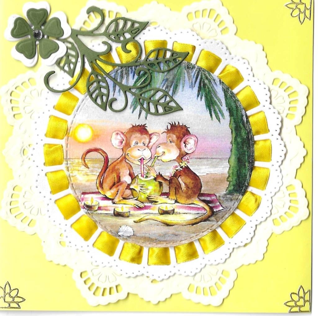 kaart met aap en lint, Ophalen of Verzenden, Nieuw, Dieren