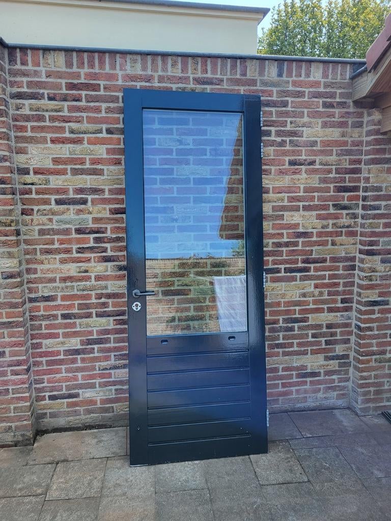 Hardhouten deur | Buitendeur | Schuurdeur | Achterdeur |Deur, Ophalen, Gebruikt, 80 tot 100 cm, 215 cm of meer