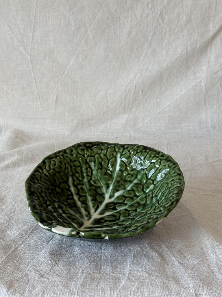 Vintage Bordallo Pinheiro Stijl Koolbladschaal, Ophalen of Verzenden