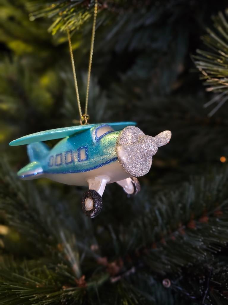 2 Vondels vliegtuig kerstballen, Ophalen of Verzenden, Zo goed als nieuw