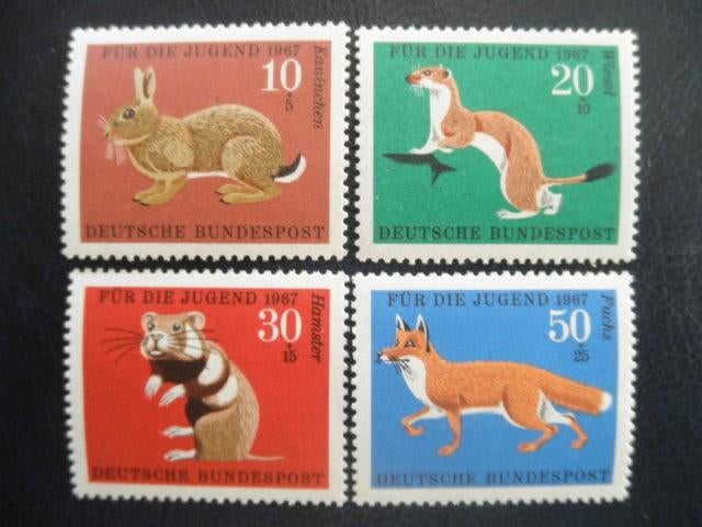 Postzegels dieren Duitsland 1967 - cw. € 2,,40 (*)., Ophalen of Verzenden, Dier of Natuur
