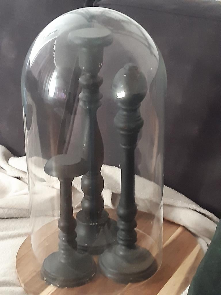 XL glazen hoge stolp ,stoer brocante,landelijk, Ophalen