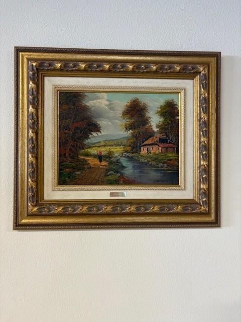 Schilderij : Huis aan de rivier, Ophalen